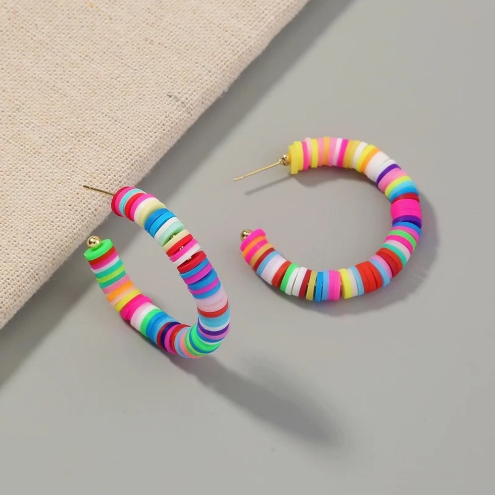Colorful hoop earrings